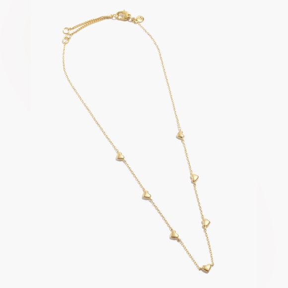 Madewell Jewelry - NWOT Madewell Puffed Heart Station Necklace in Vintage Gold